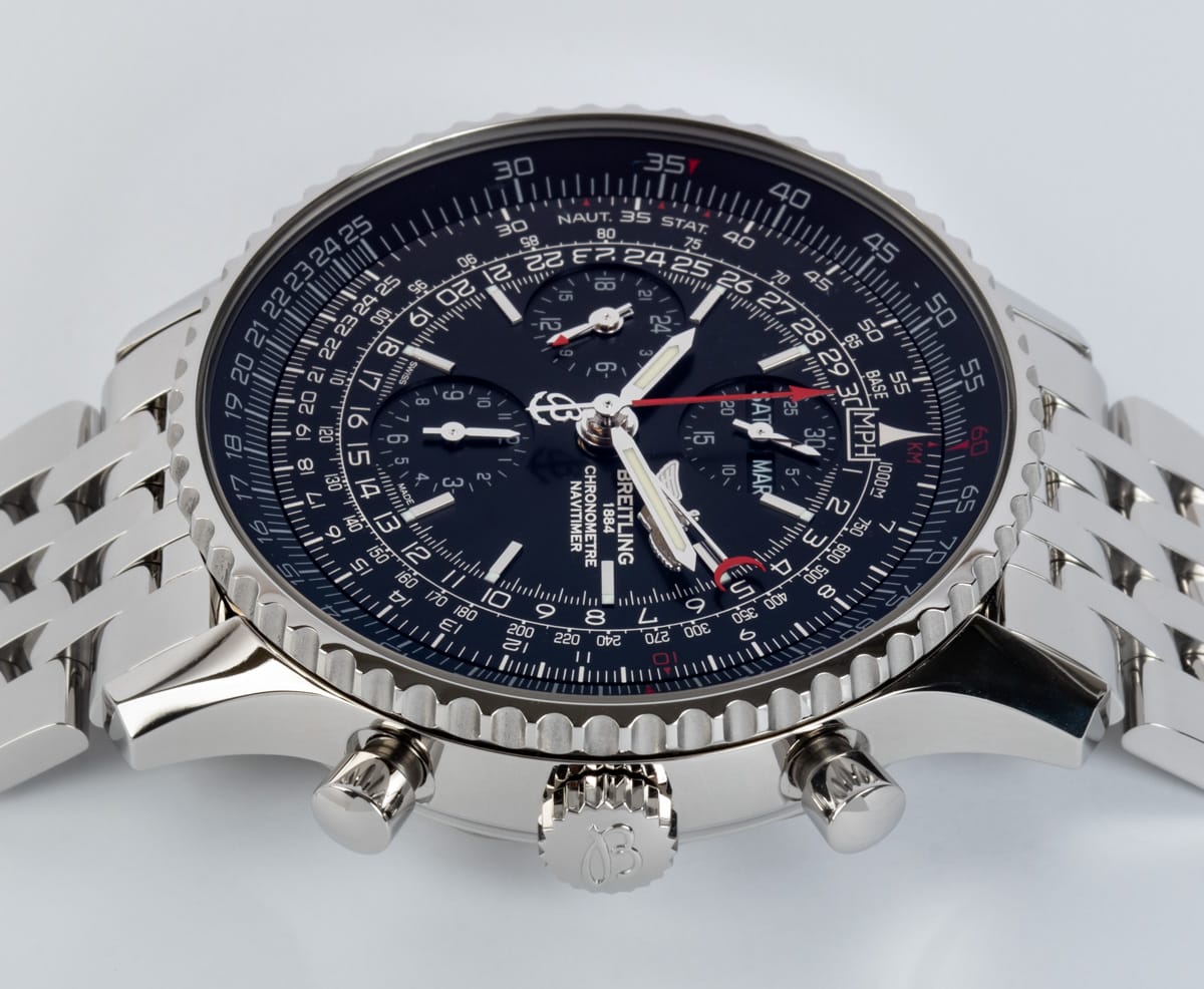 Crown Side Shot of Navitimer 1884 Limited Edition