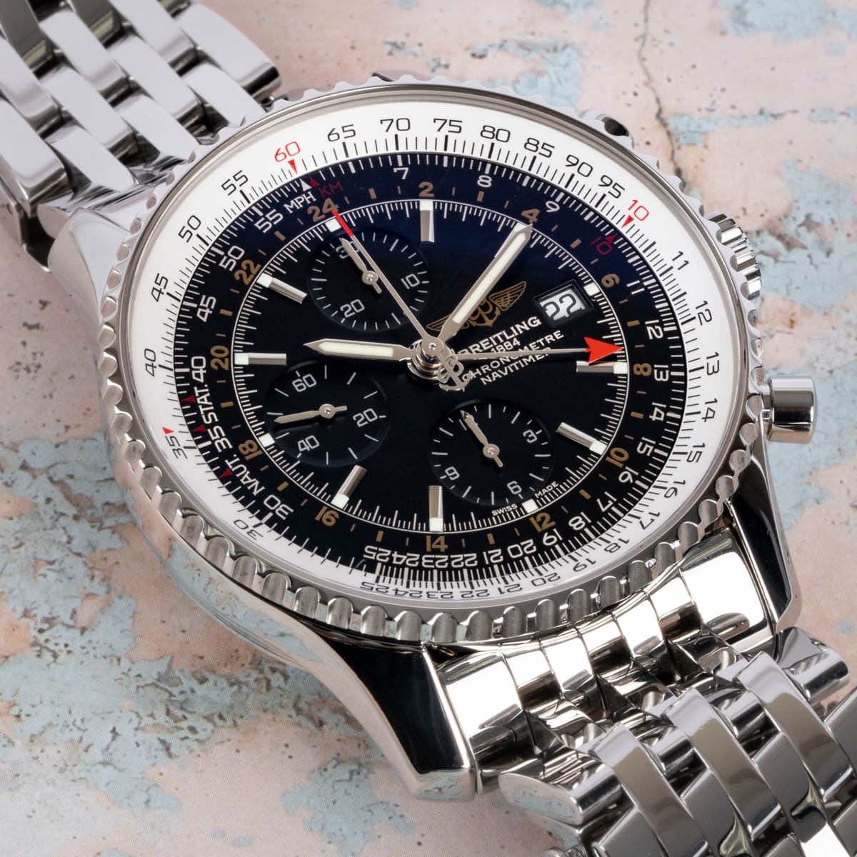 Stylied photo of  of Navitimer Chrono GMT 46