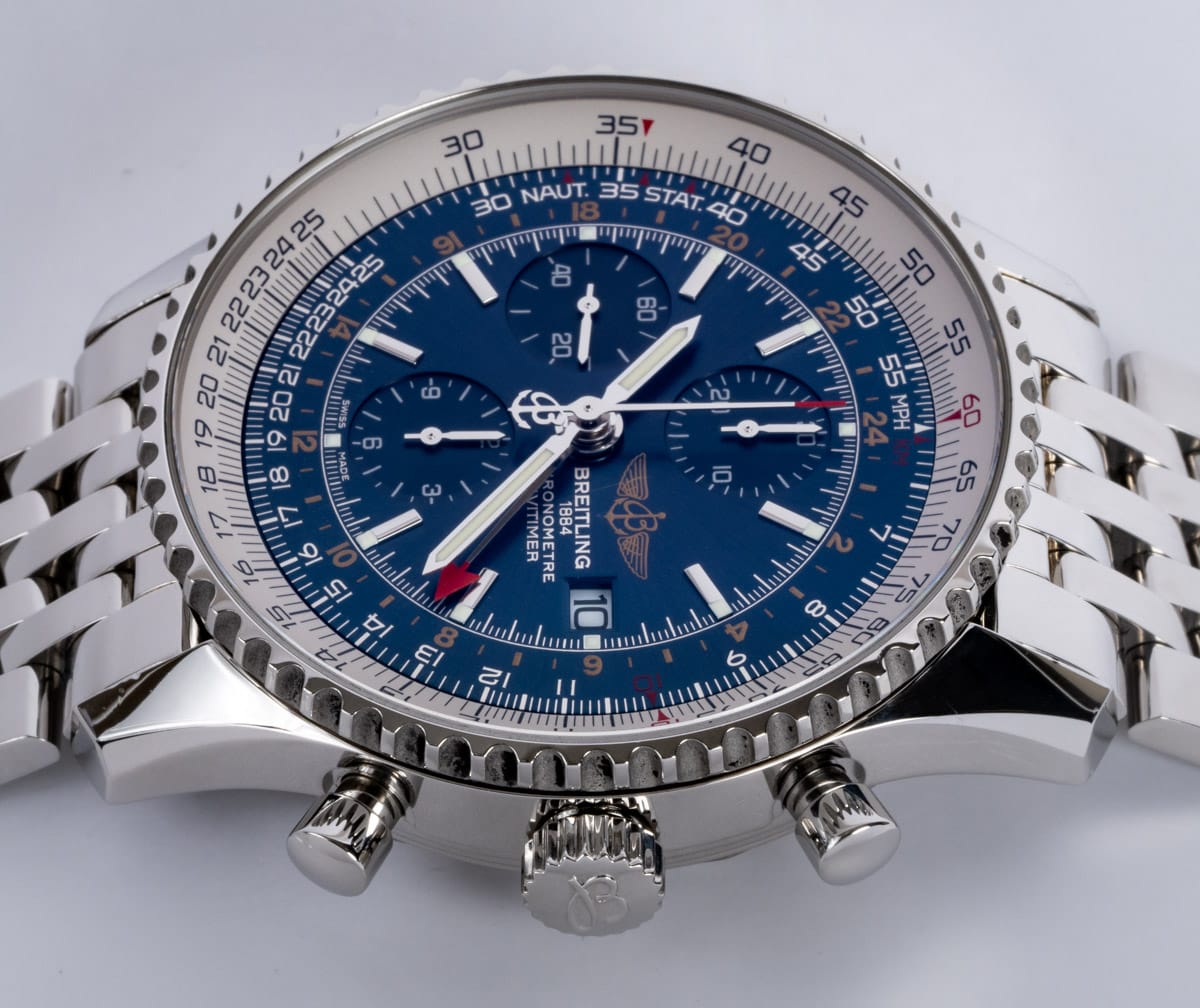 Crown Side Shot of Navitimer Chrono GMT 46