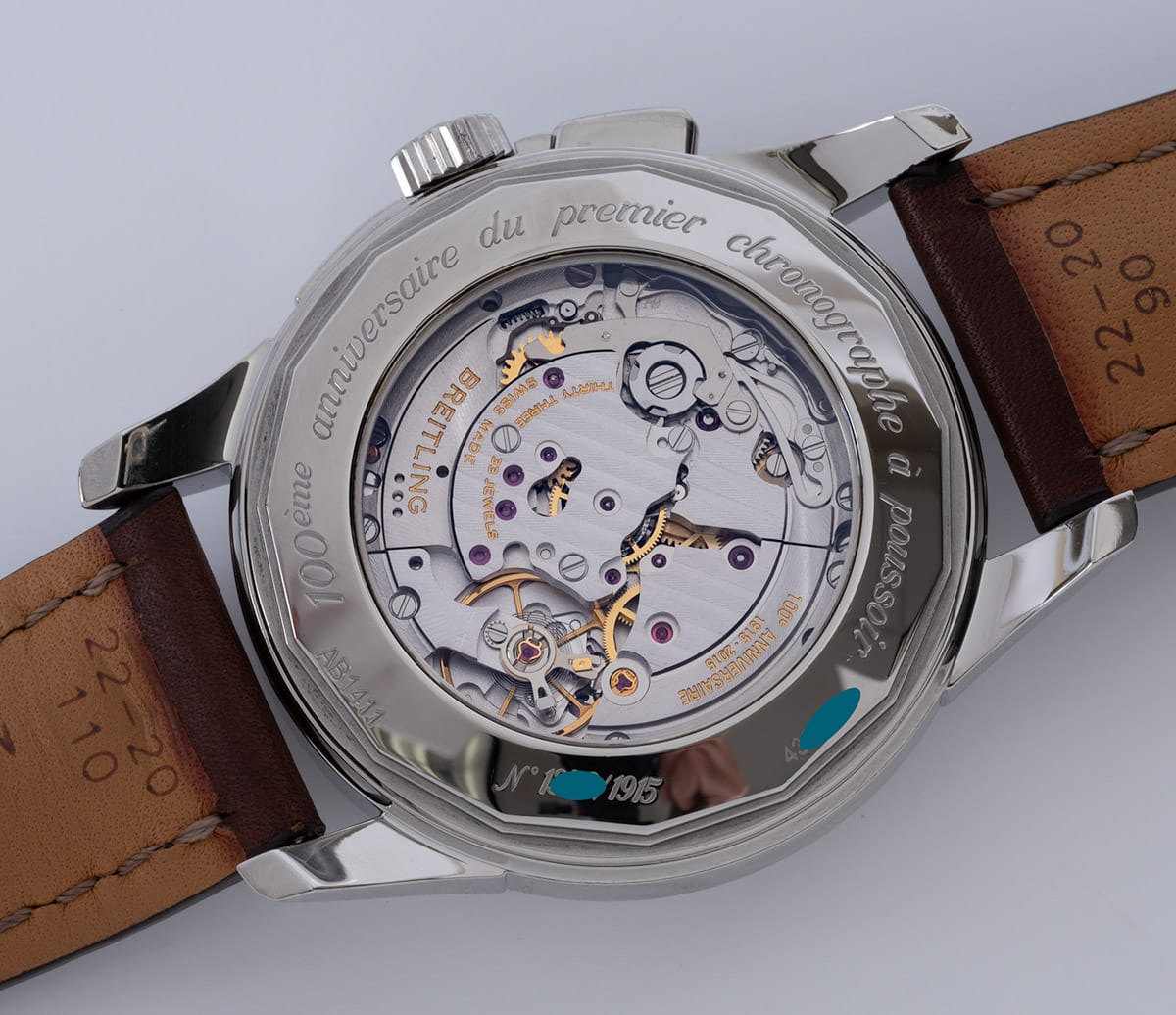 Caseback of Transocean Chronograph 1915