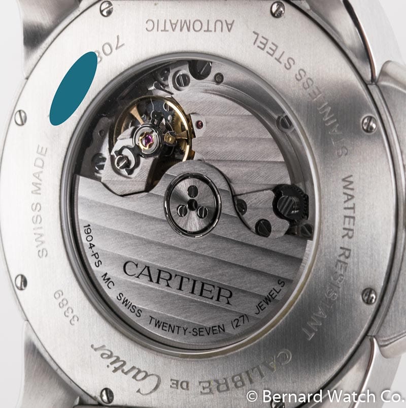 Caseback of Calibre de Cartier