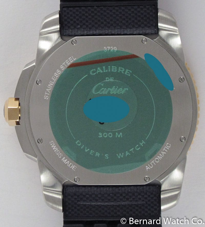 Caseback of Calibre de Cartier Diver