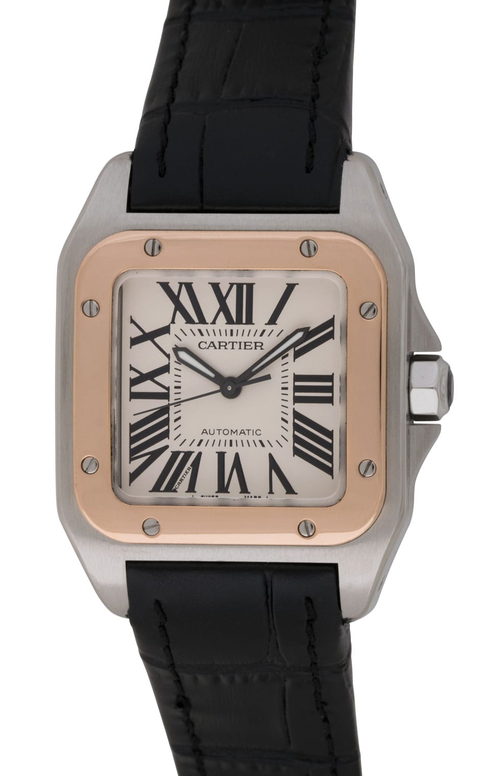 Cartier santos 100 sales rose gold