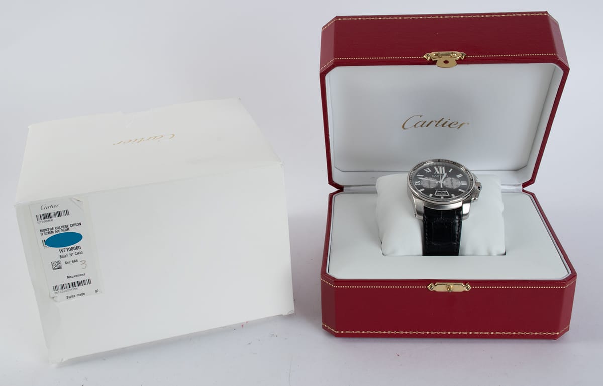 Box / Paper shot of Calibre de Cartier Chronograph