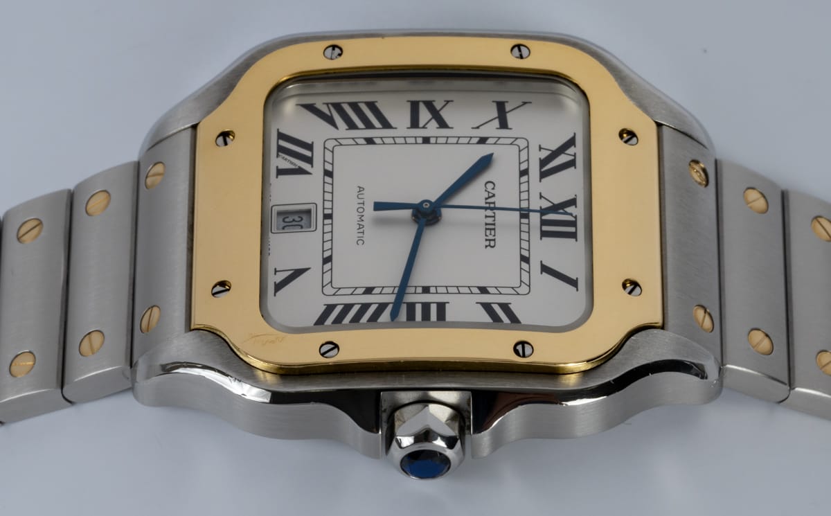 Crown Side Shot of Santos de Cartier Large