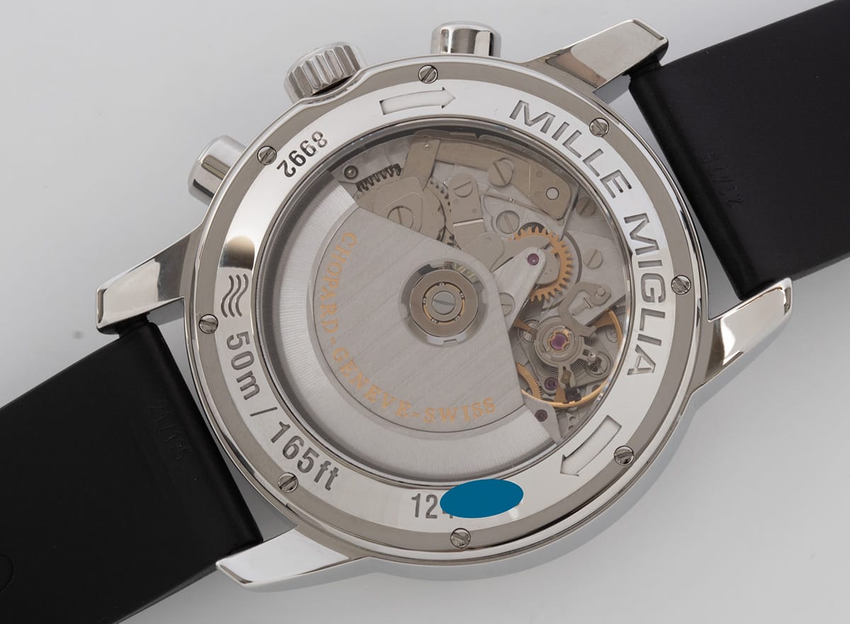 Caseback of Mille Miglia Chronograph GMT