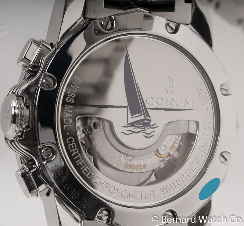 Caseback of Admiral's Cup Chronograph 44