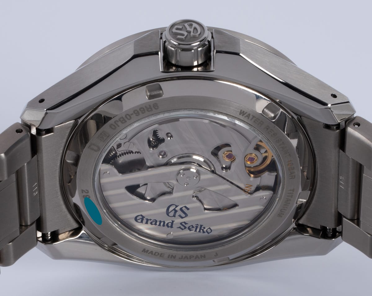 Caseback of Sport Spring Drive GMT Evolution 9 'Mistflake'