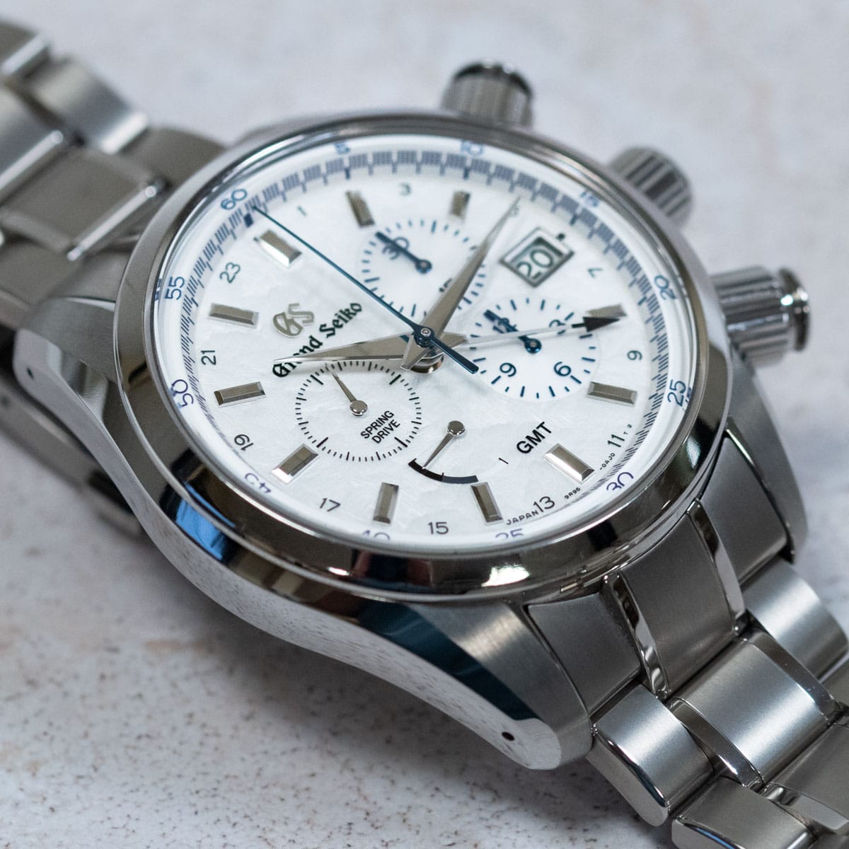 Stylied photo of  of Spring Drive Chronograph GMT '15th Anniversary'