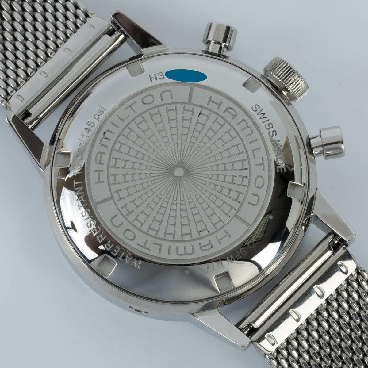 Caseback of Intra-Matic 68 Chronograph