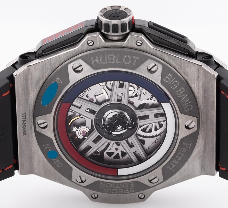 Caseback of Ferrari Unico 'Texas' Limited Edition