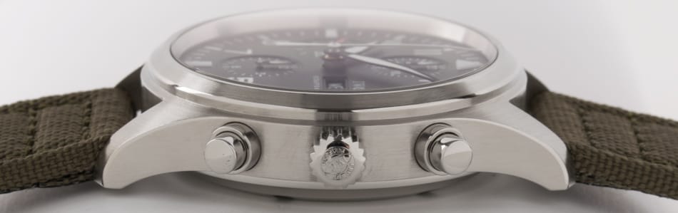 Crown Side Shot of Classic Pilot's Chronograph