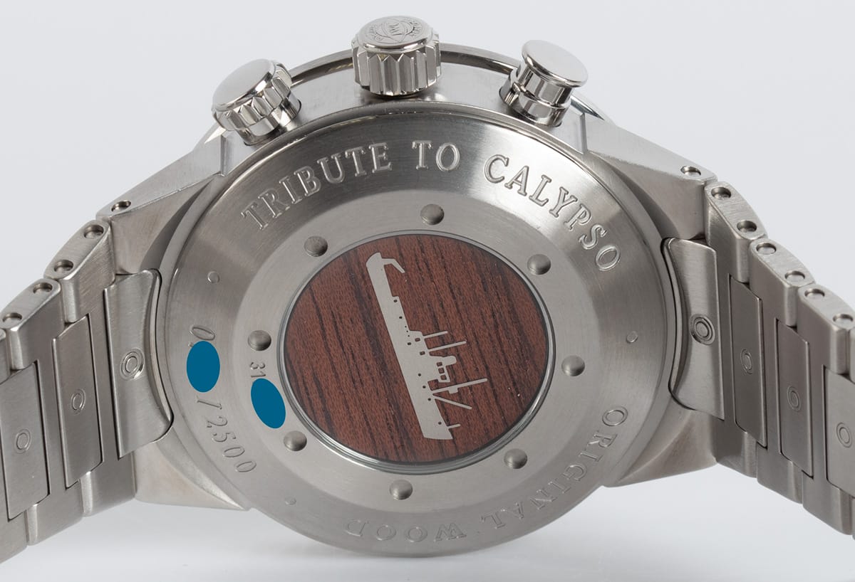 Caseback of Aquatimer Chronograph 'Cousteau' Tribute to Calypso
