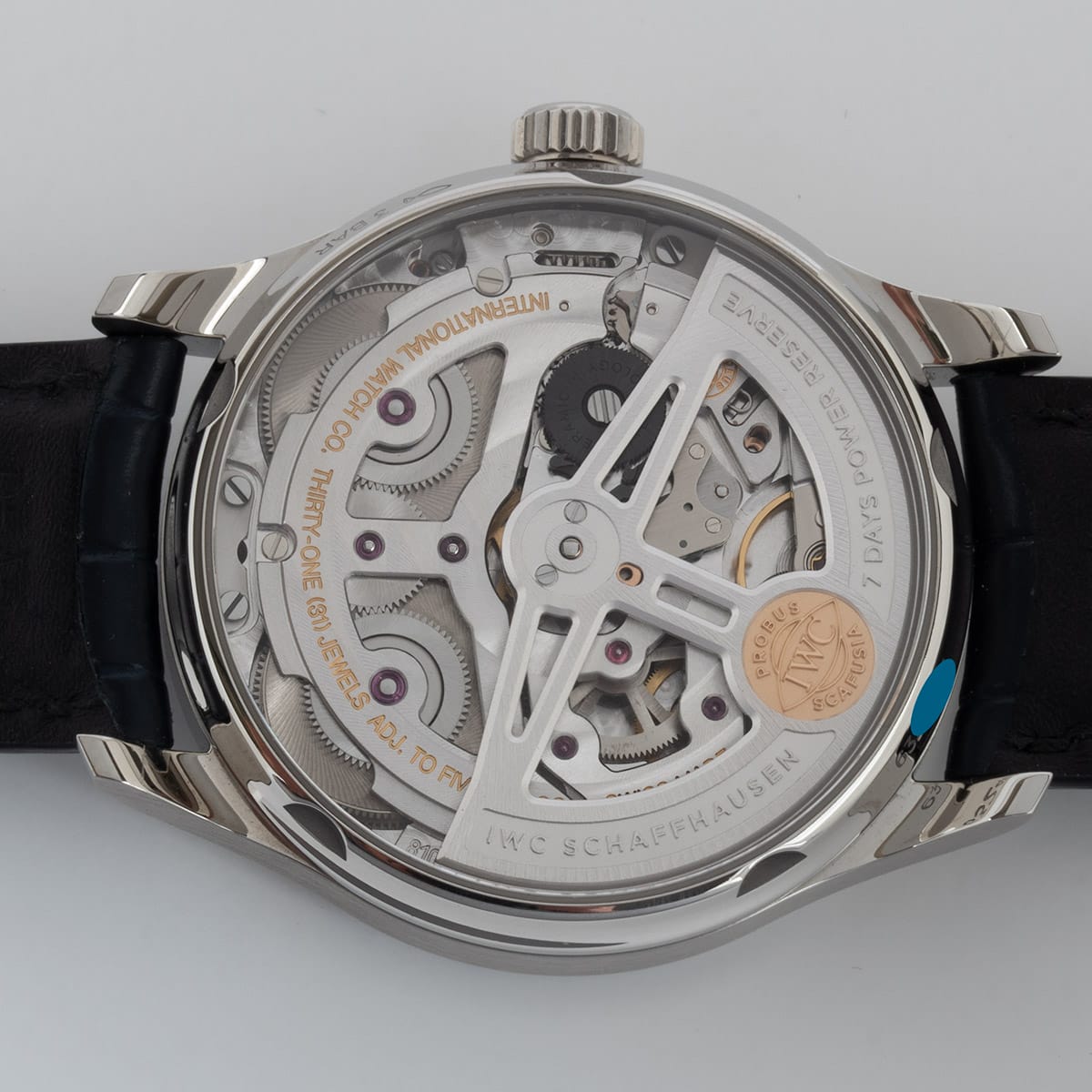 Caseback of Portugieser Automatic 7-Day Power Reserve