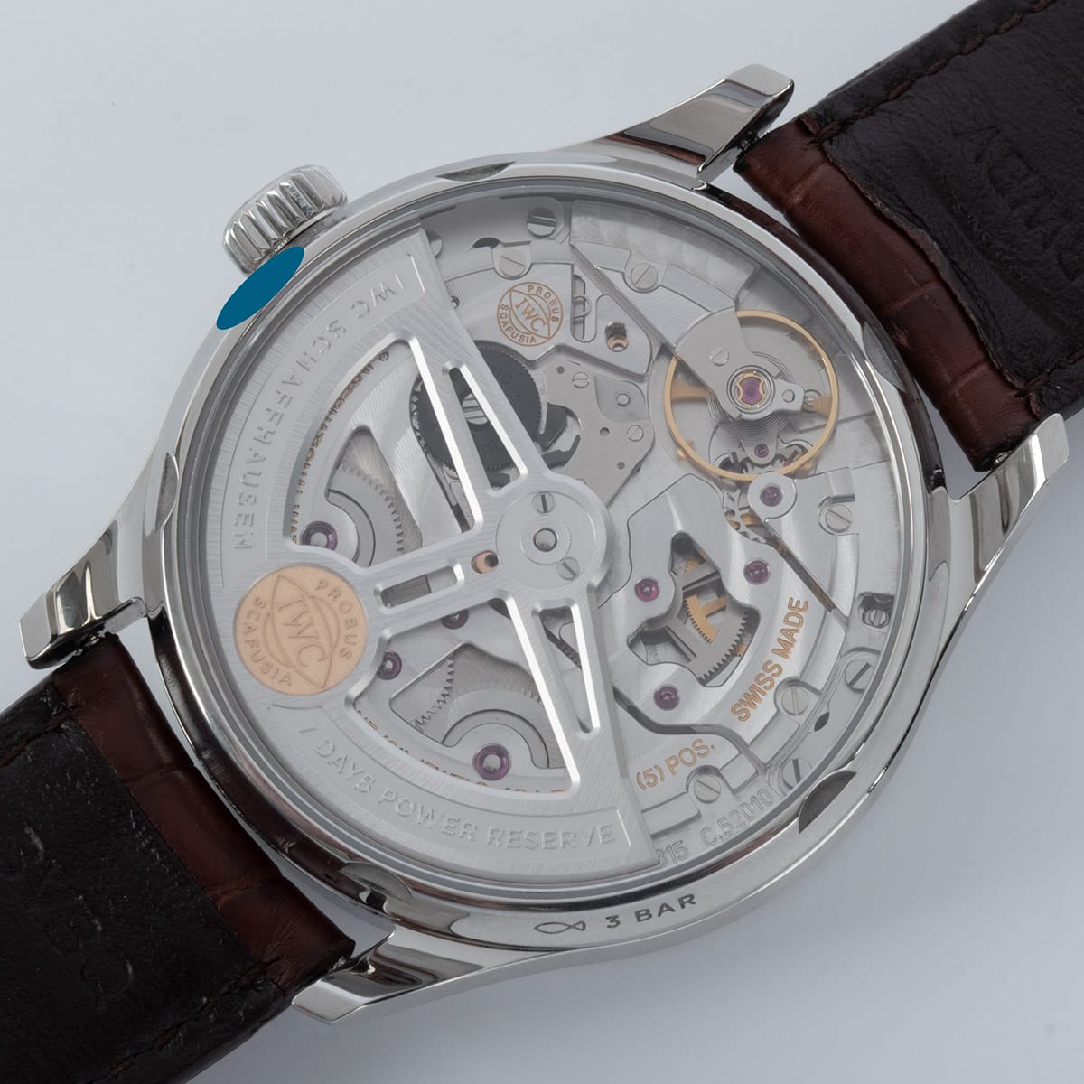 Caseback of Portugieser Automatic 7-Day Power Reserve