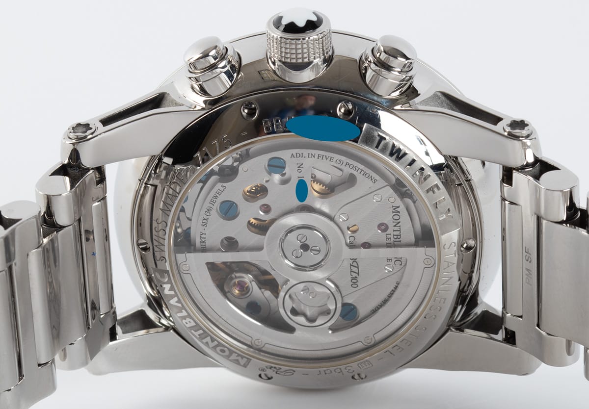 Caseback of Timewalker TwinFly Chronograph