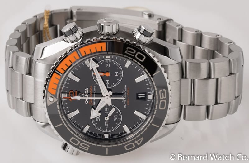 Front View of Seamaster Planet Ocean Master Chronometer Chronograph