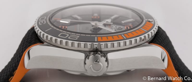 Crown Side Shot of Planet Ocean 600m Master Co-Axial