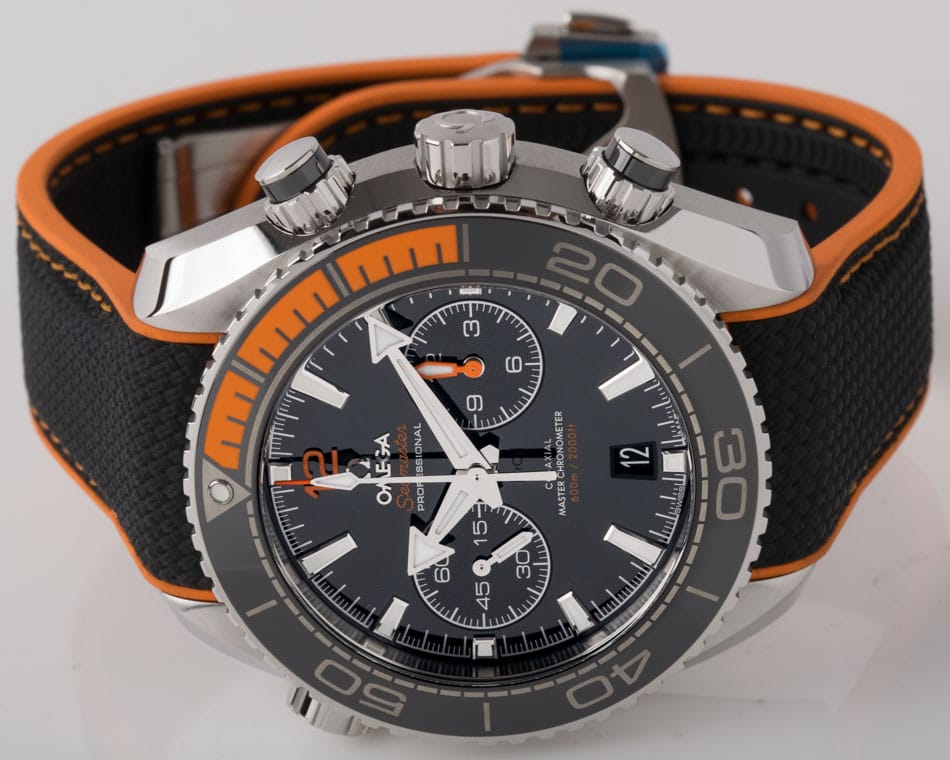 Front View of Seamaster Planet Ocean Master Chronometer Chronograph