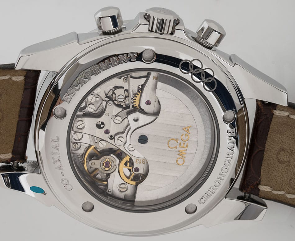 Caseback of DeVille Co-Axial Chronograph 'Olympic Edition'