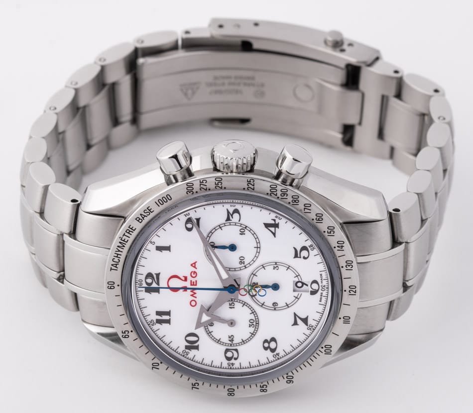 Front View of Speedmaster Broad Arrow 'Olympic Edition'
