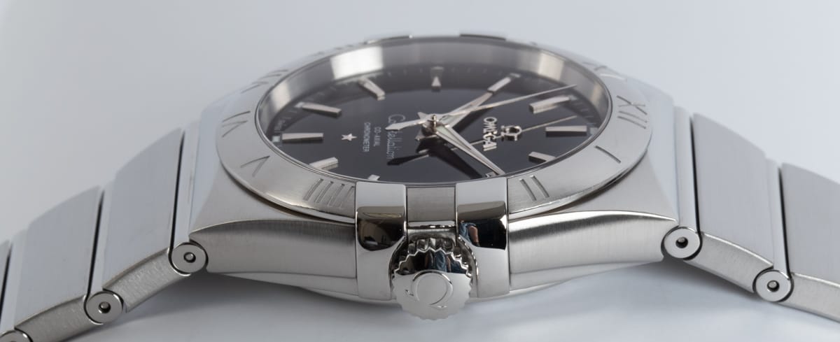 Crown Side Shot of Constellation Co-Axial 38MM