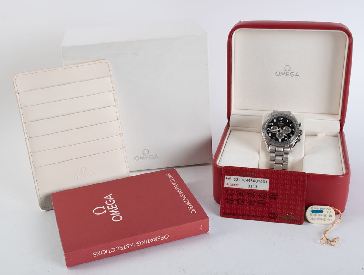 Box / Paper shot of Speedmaster Broad Arrow Co-Axial Chronograph 44.25 mm