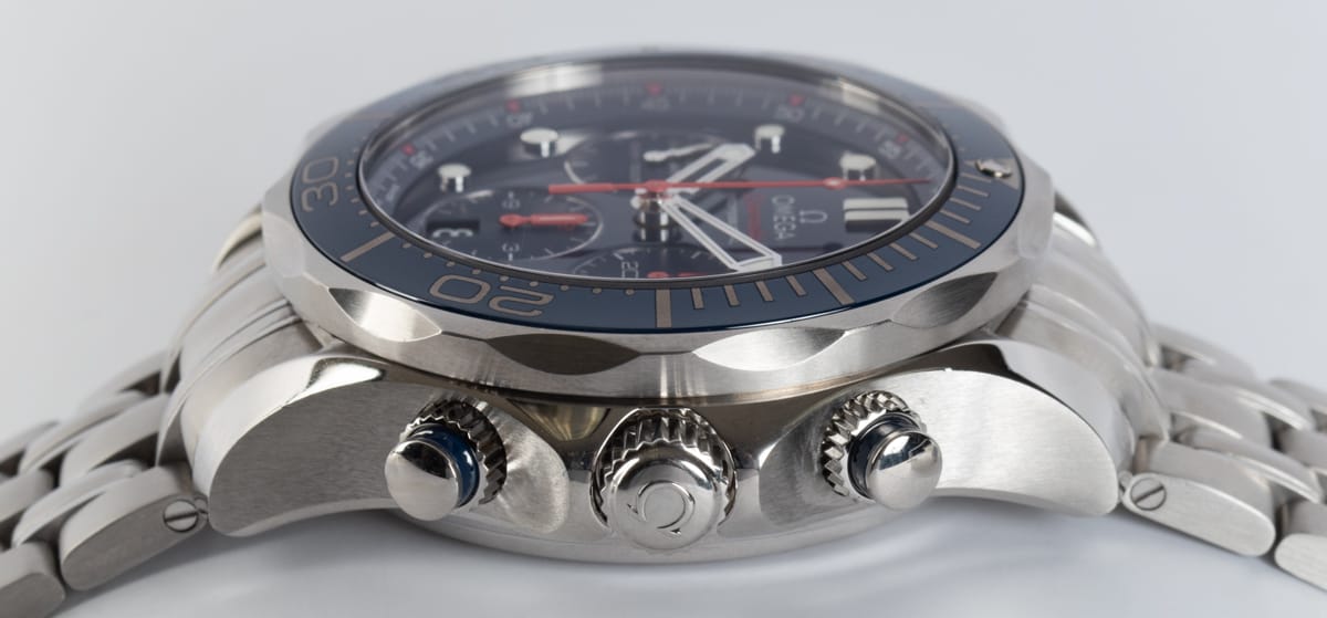 Crown Side Shot of Seamaster Diver 300M Chronograph