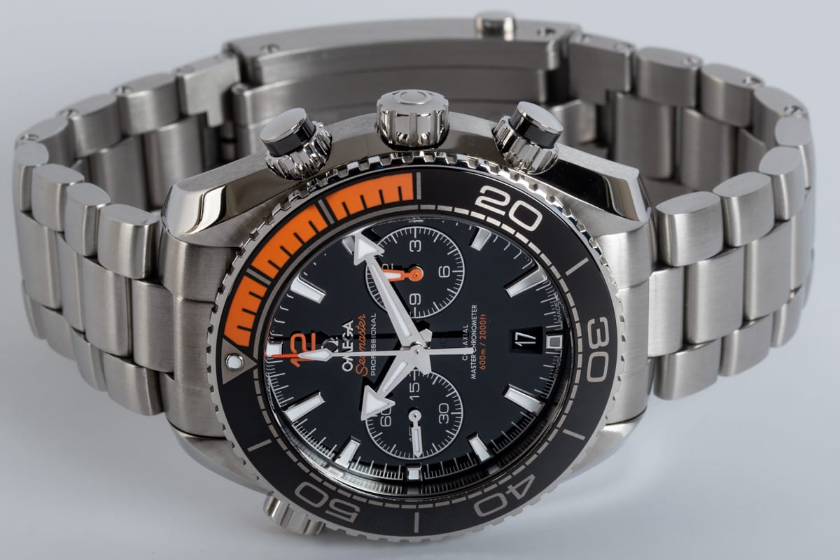 Front View of Seamaster Planet Ocean Master Chronograph