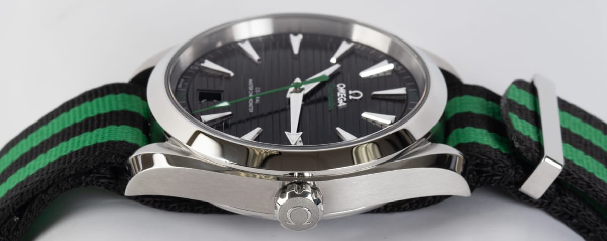 Crown Side Shot of Seamaster Aqua Terra Golf Edition