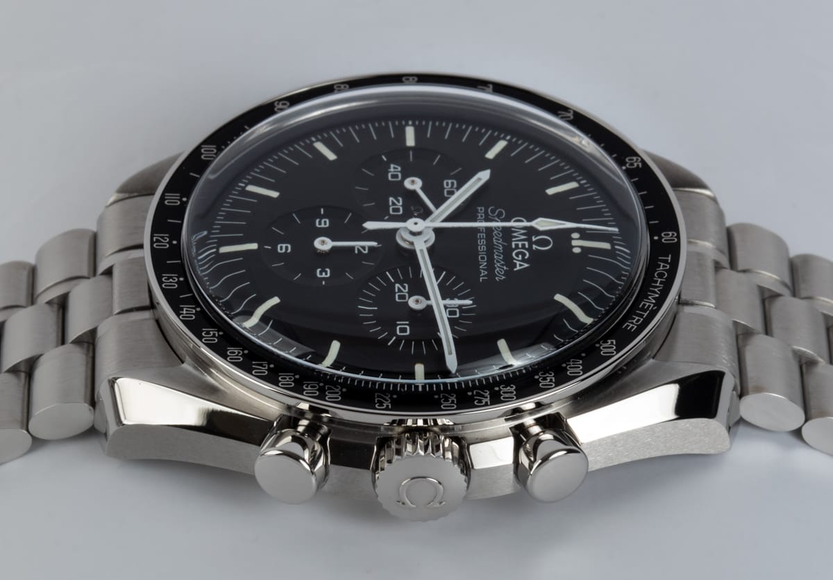 Crown Side Shot of Speedmaster Moonwatch Professional Co-Axial Master Chronometer