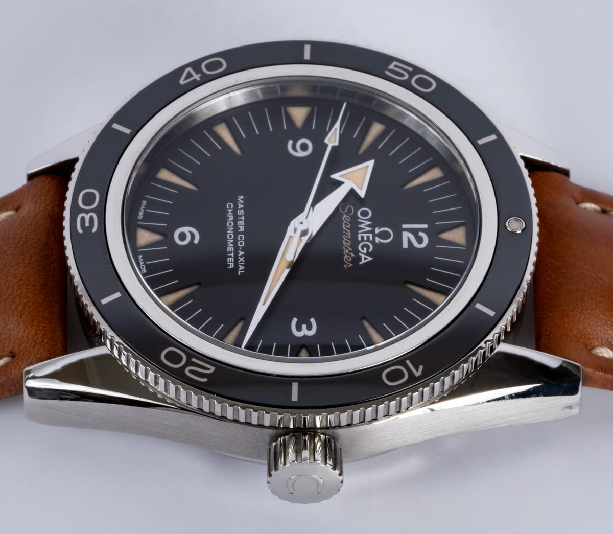 Crown Side Shot of Seamaster 300 Master Co-Axial