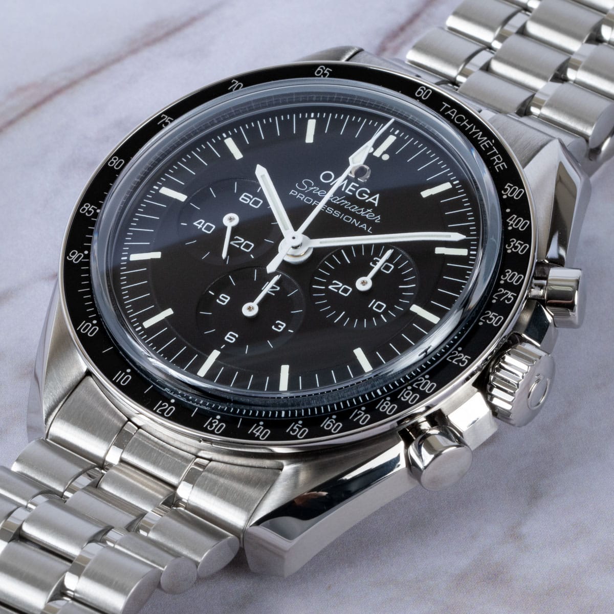 Stylied photo of  of Speedmaster Moonwatch Professional Co-Axial Master Chronometer