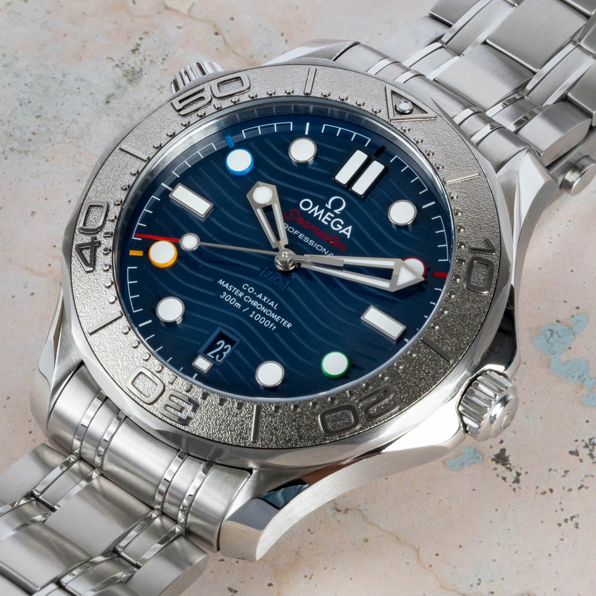 Stylied photo of  of Seamaster Diver 300M 'Beijing 2022'