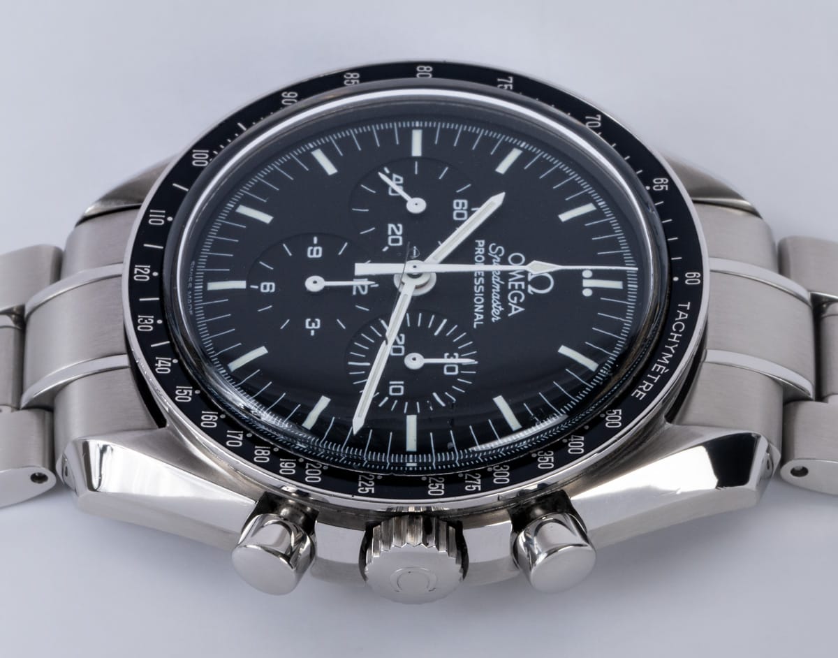 Crown Side Shot of Speedmaster Moonwatch