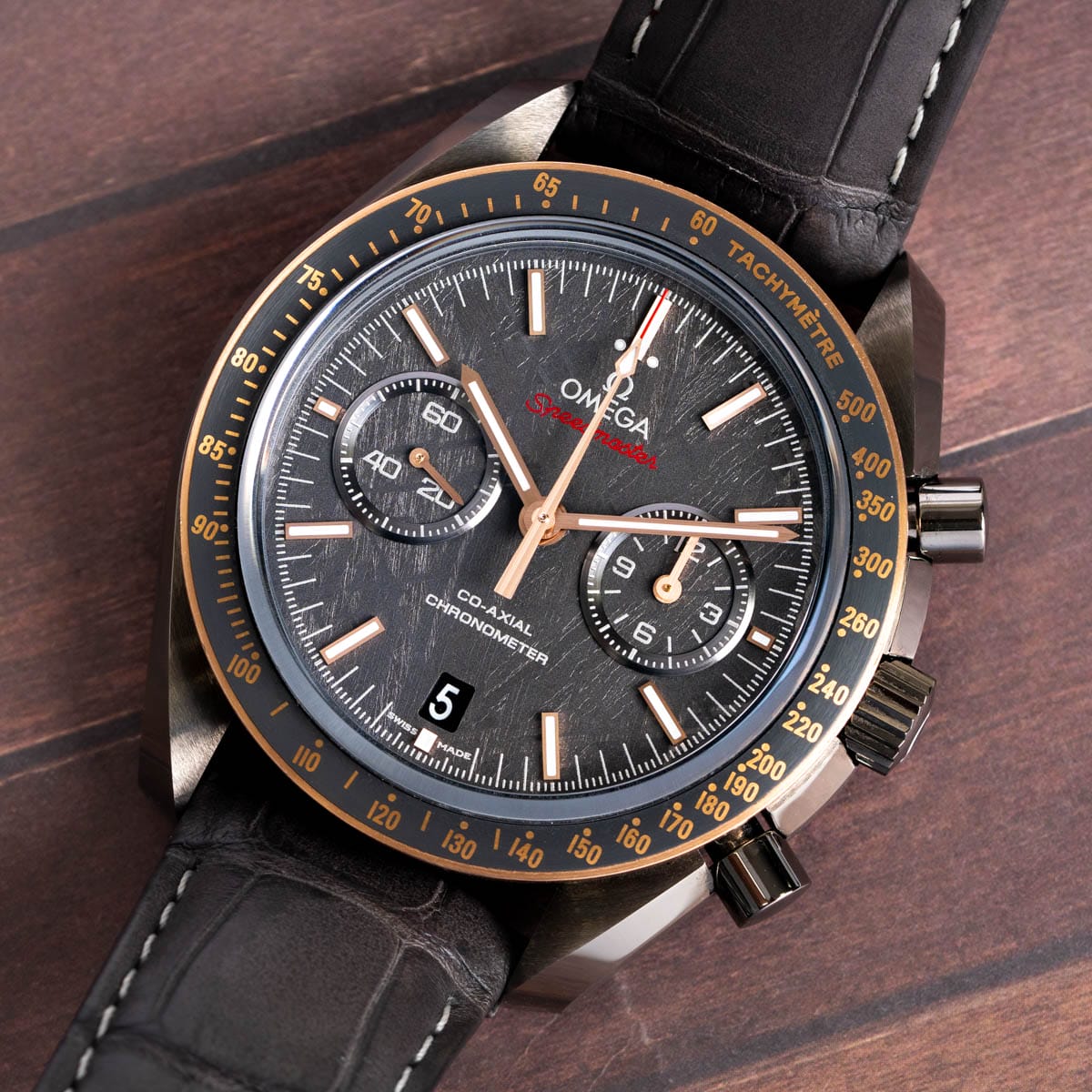 Stylied photo of  of Speedmaster Grey Side of the Moon Meteorite