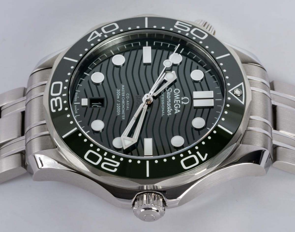 Crown Side Shot of Seamaster 'Green' Diver 300M