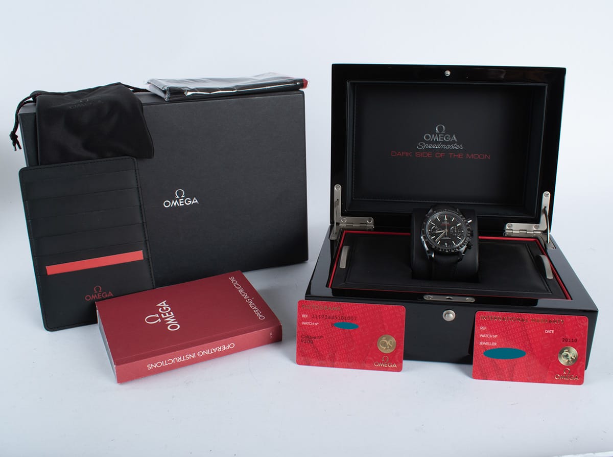 Box / Paper shot of Speedmaster Moonwatch  Chronograph 'Dark Side of the Moon'