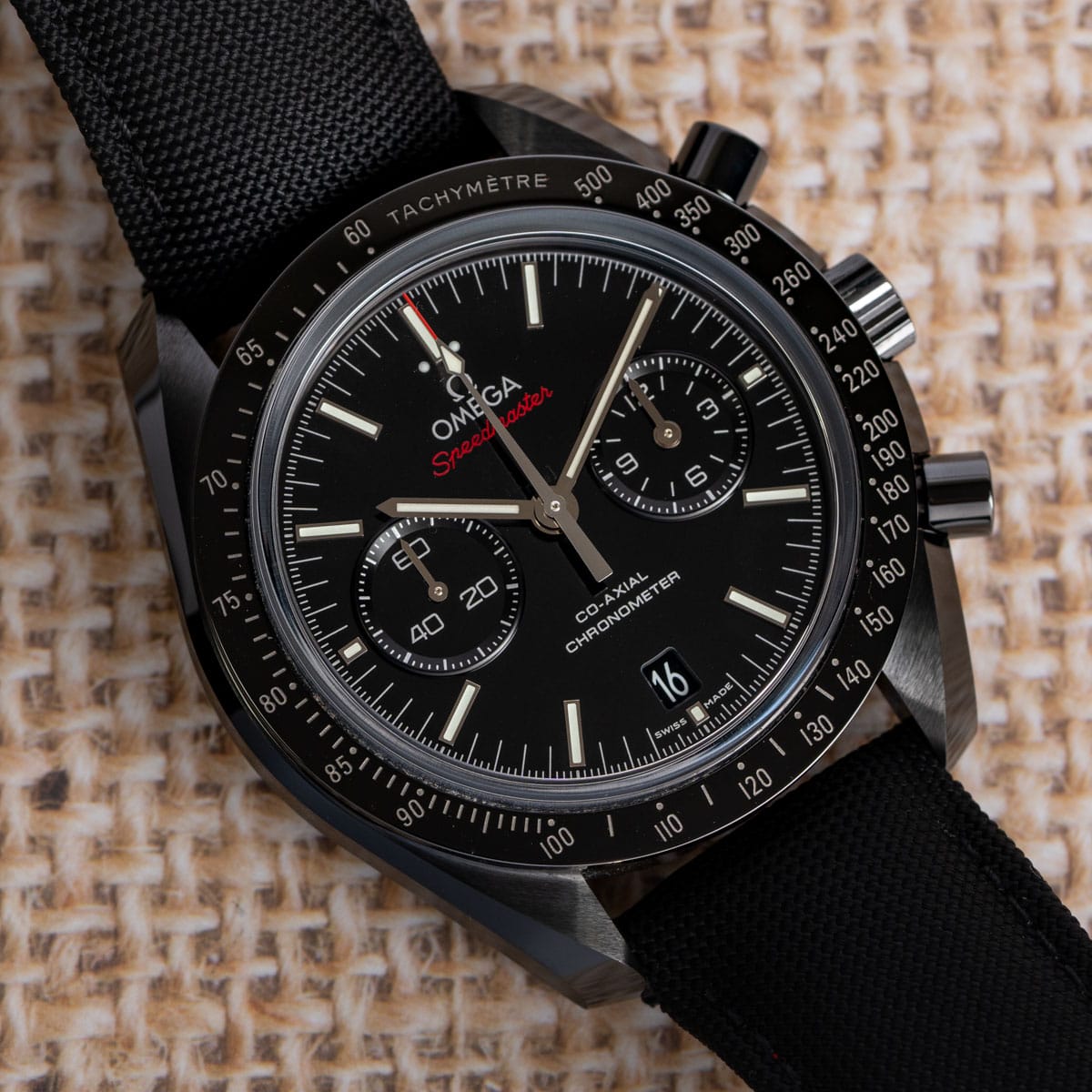 Stylied photo of  of Speedmaster Moonwatch  Chronograph 'Dark Side of the Moon'