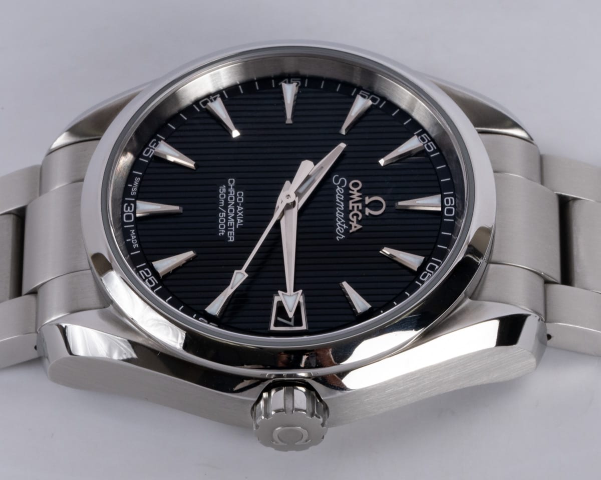 Crown Side Shot of Seamaster Aqua Terra 150M 38.5 MM