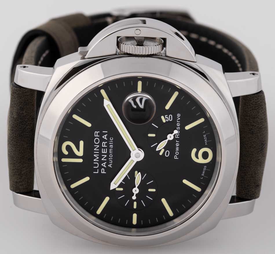 Front View of Luminor Power Reserve Automatic Acciaio