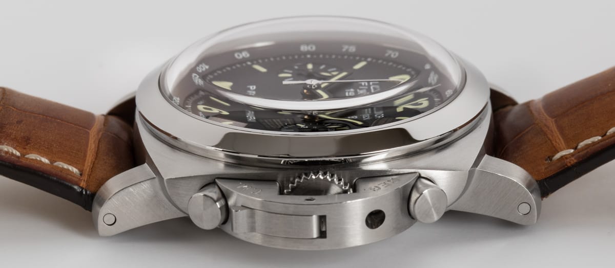 Crown Side Shot of Luminor 1950 Flyback Chronograph