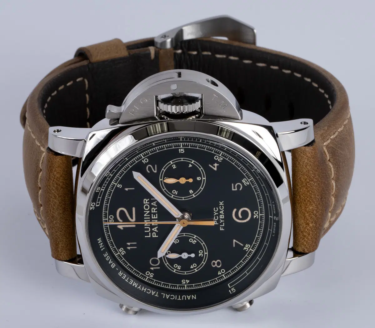 Front View of Luminor 1950 PCYC Flyback Chronograph