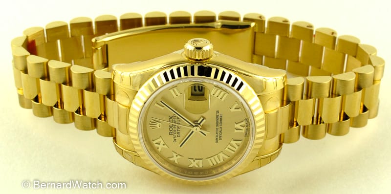 Front View of Ladies Datejust President