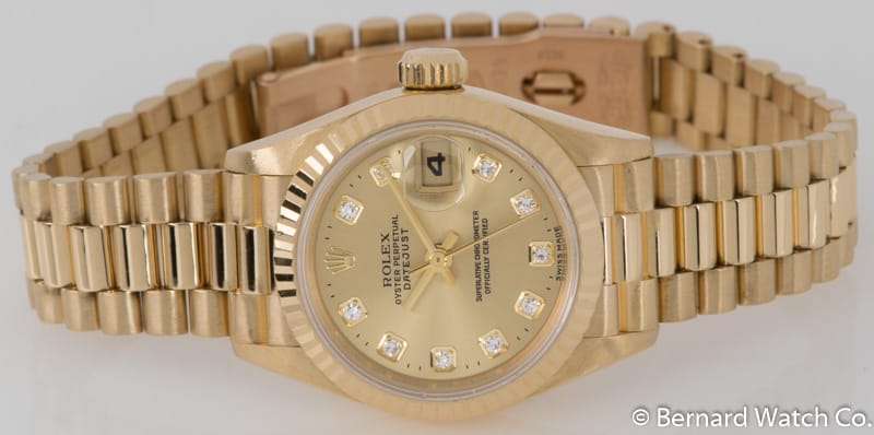 Front View of Ladies Datejust President