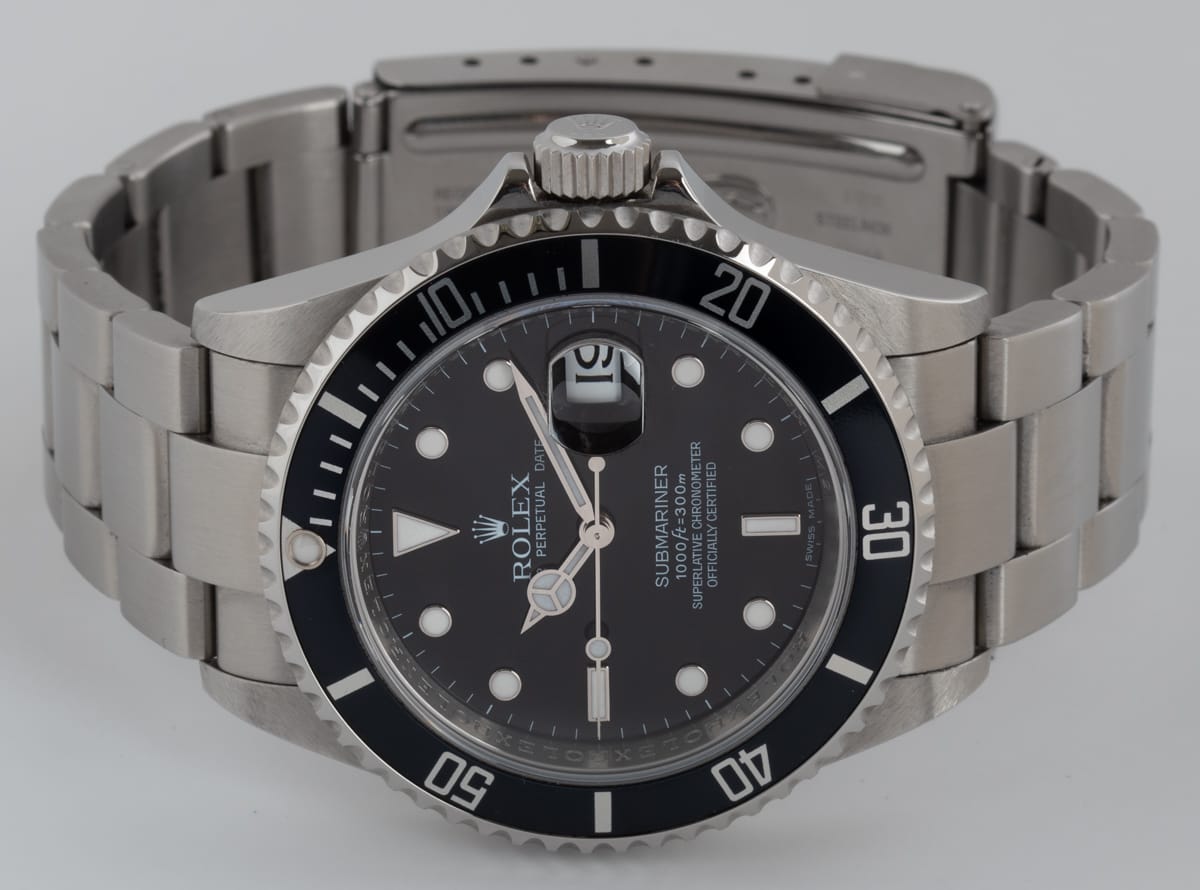 Front View of Submariner Date - never polished transitional