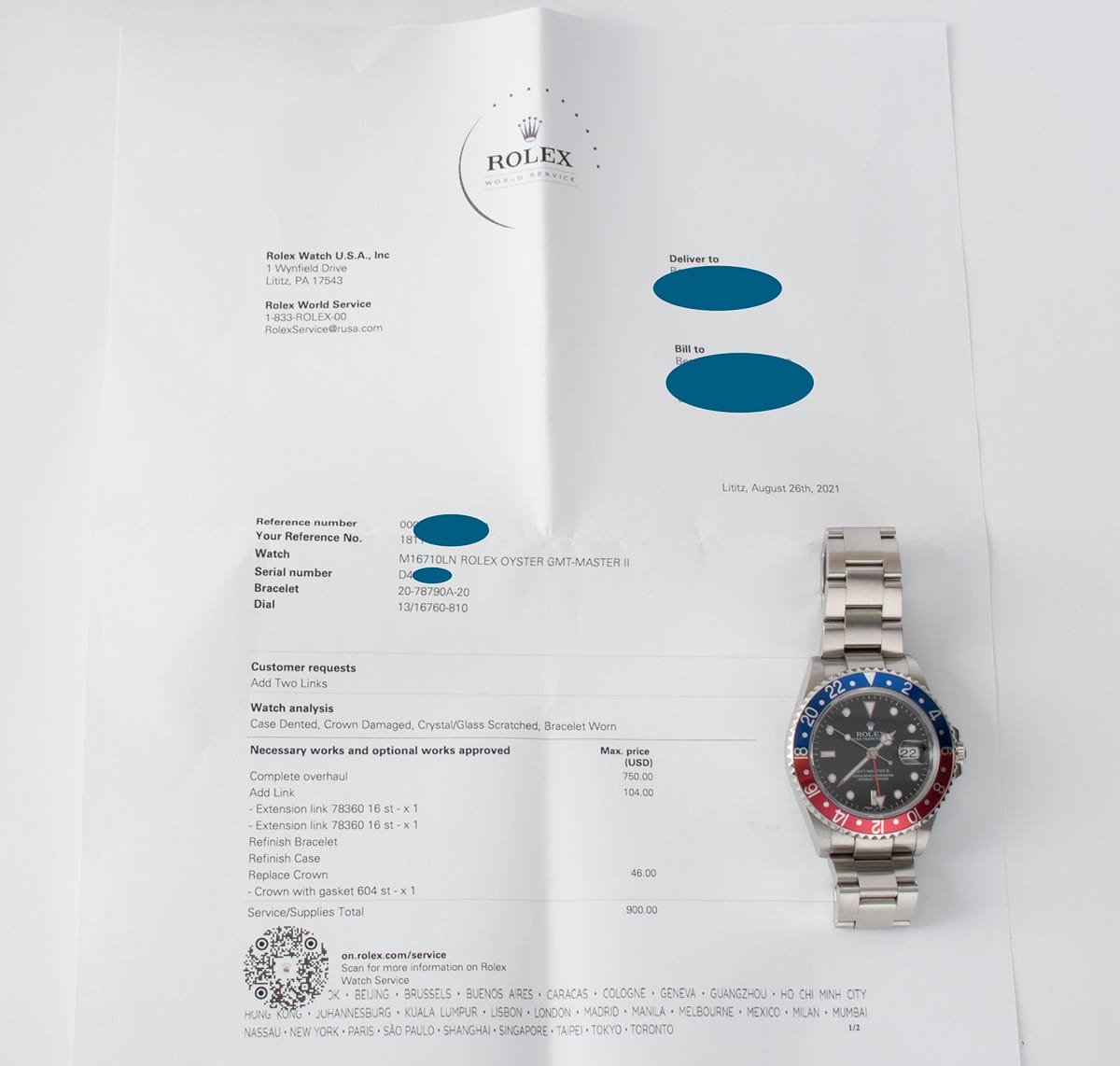 Extra Included Items of GMT-Master II