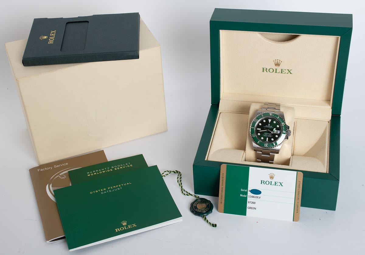 Box / Paper shot of Submariner Date 'Hulk'