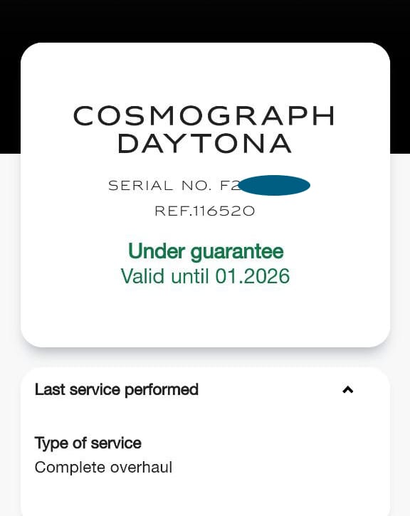 Extra Included Items of Daytona Cosmograph