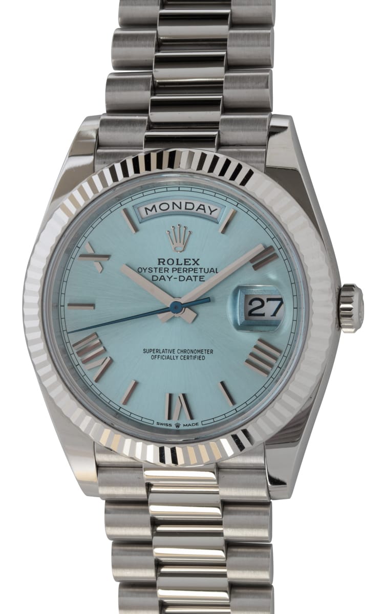 Rolex Day-Date 40 President : m228236-0012 ice blue dial :